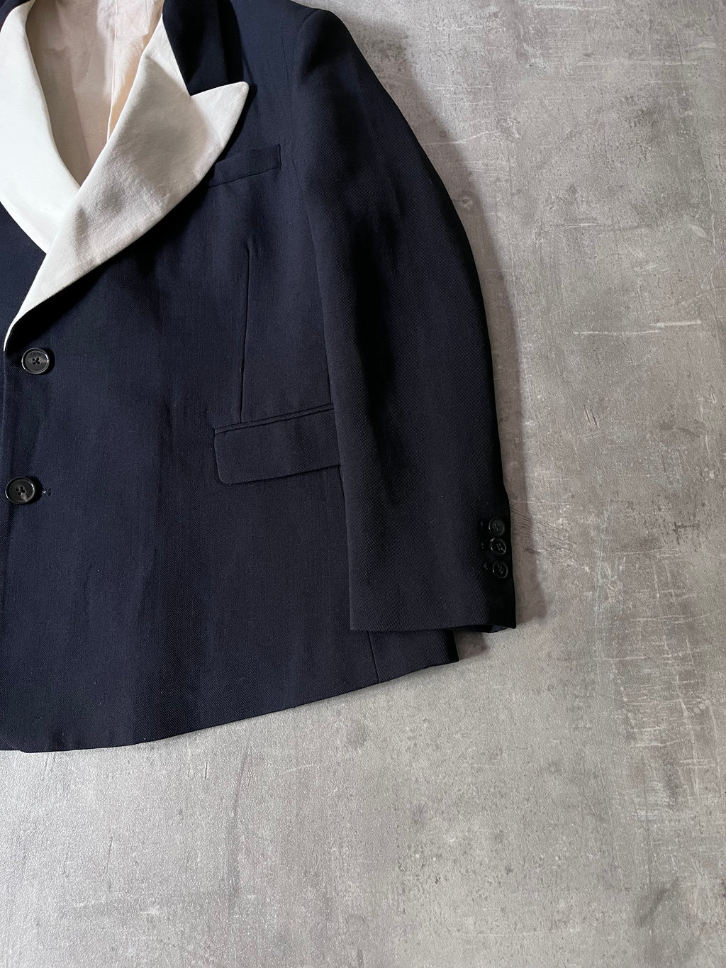 S/S 2020 Raf Simons Sword Collar Lapel Wool Blazer Jacket Black Men - S