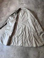 2008 Prada Nylon Double Breasted Trench Coast Jacket Beige Women - L