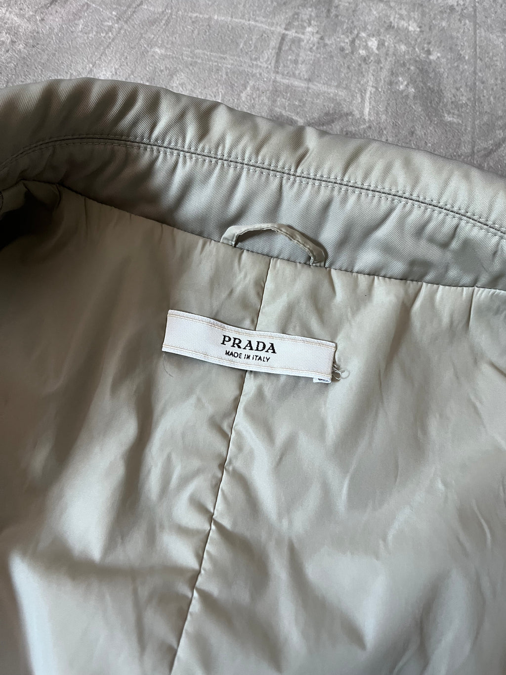 2008 Prada Nylon Double Breasted Trench Coast Jacket Beige Women - L