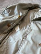 2008 Prada Nylon Double Breasted Trench Coast Jacket Beige Women - L