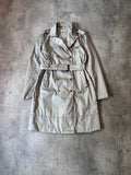 2008 Prada Nylon Double Breasted Trench Coast Jacket Beige Women - L