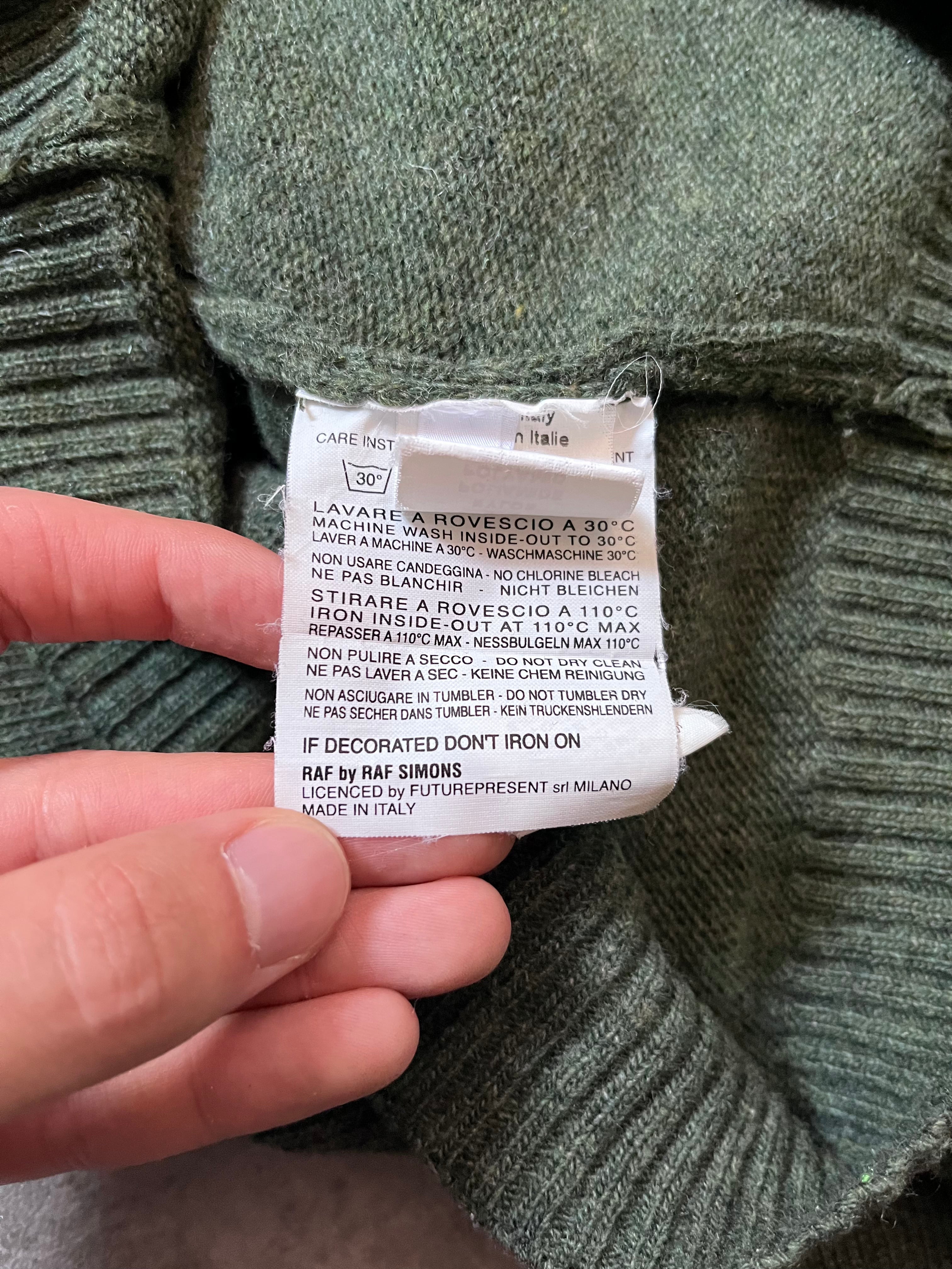 F/W 2006 Raf by Raf Simons "What We Do Is Secret" Wool Sweater Green Men - S