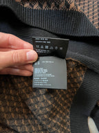 F/W 2019 Prada Geometric Jacquard Wool Cashmere Sweater Black Brown Men - L