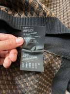 F/W 2019 Prada Geometric Jacquard Wool Cashmere Sweater Black Brown Men - L