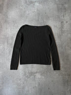 90s Gucci by Tom Ford Ribbed Boat Neck Wool Sweater Green Women - M