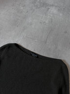 90s Gucci by Tom Ford Ribbed Boat Neck Wool Sweater Green Women - M