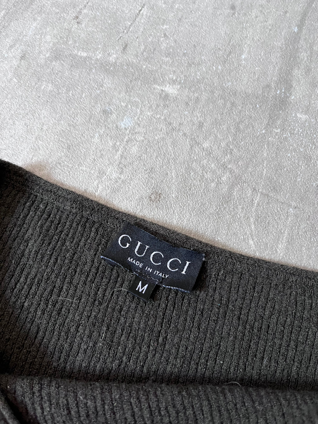 90s Gucci by Tom Ford Ribbed Boat Neck Wool Sweater Green Women - M