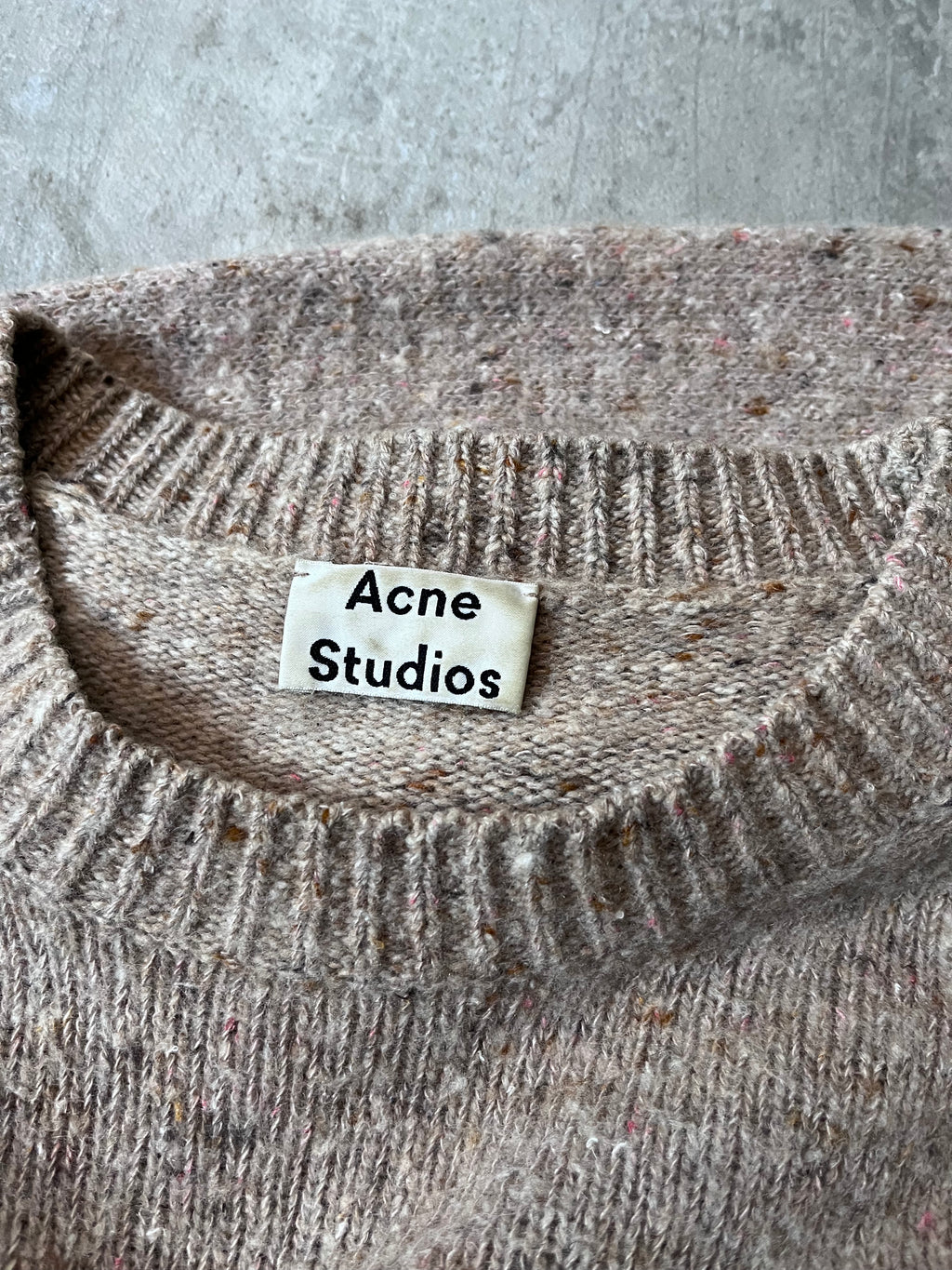 Acne Studios Pilled Melange Wool Sweater Beige Men - L