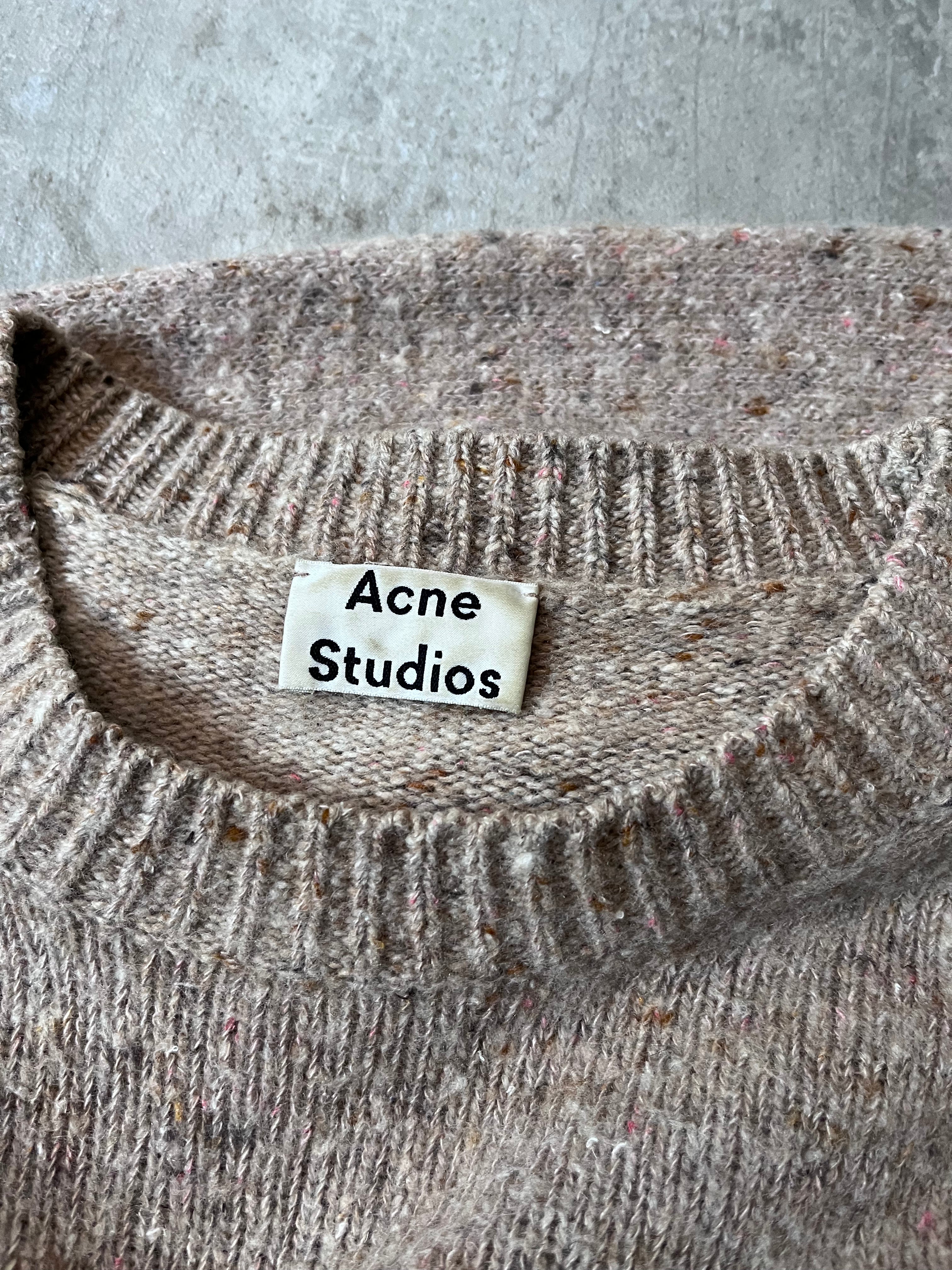 Acne Studios Pilled Melange Wool Sweater Beige Men - L