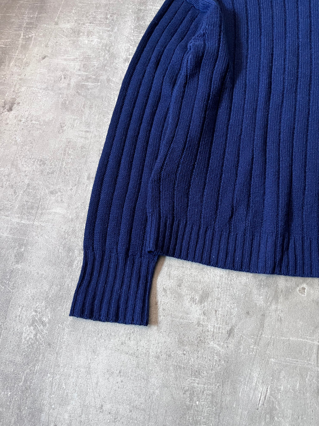 F/W 2018 Prada Ribbed Cashmere Turtleneck Sweater Navy Black Women - S