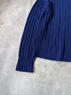 F/W 2018 Prada Ribbed Cashmere Turtleneck Sweater Navy Black Women - S