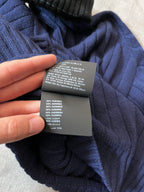 F/W 2018 Prada Ribbed Cashmere Turtleneck Sweater Navy Black Women - S
