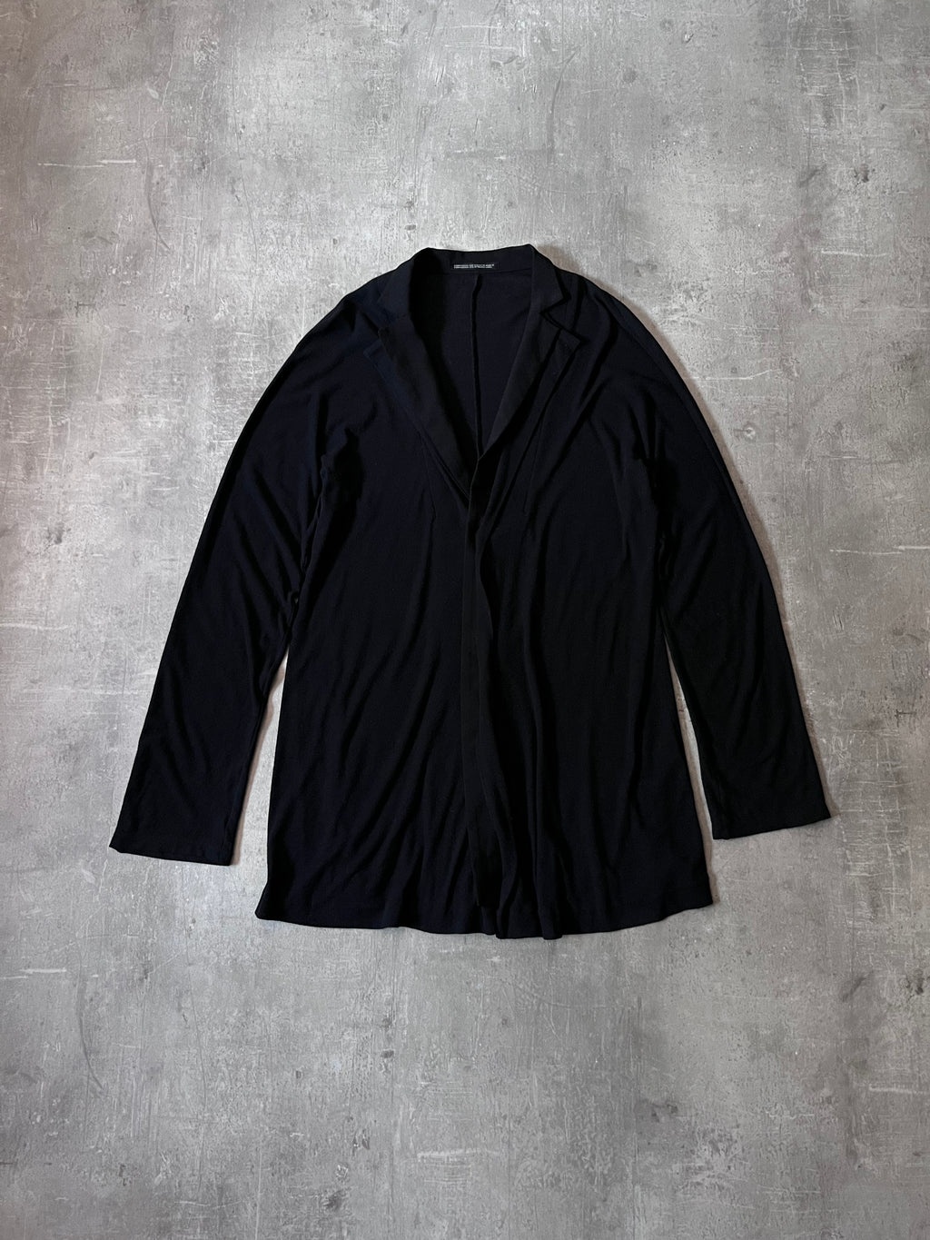 Yohji Yamamoto Snap Button Jersey Blazer Cardigan Sweater Black Unisex - M