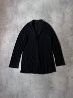 Yohji Yamamoto Snap Button Jersey Blazer Cardigan Sweater Black Unisex - M