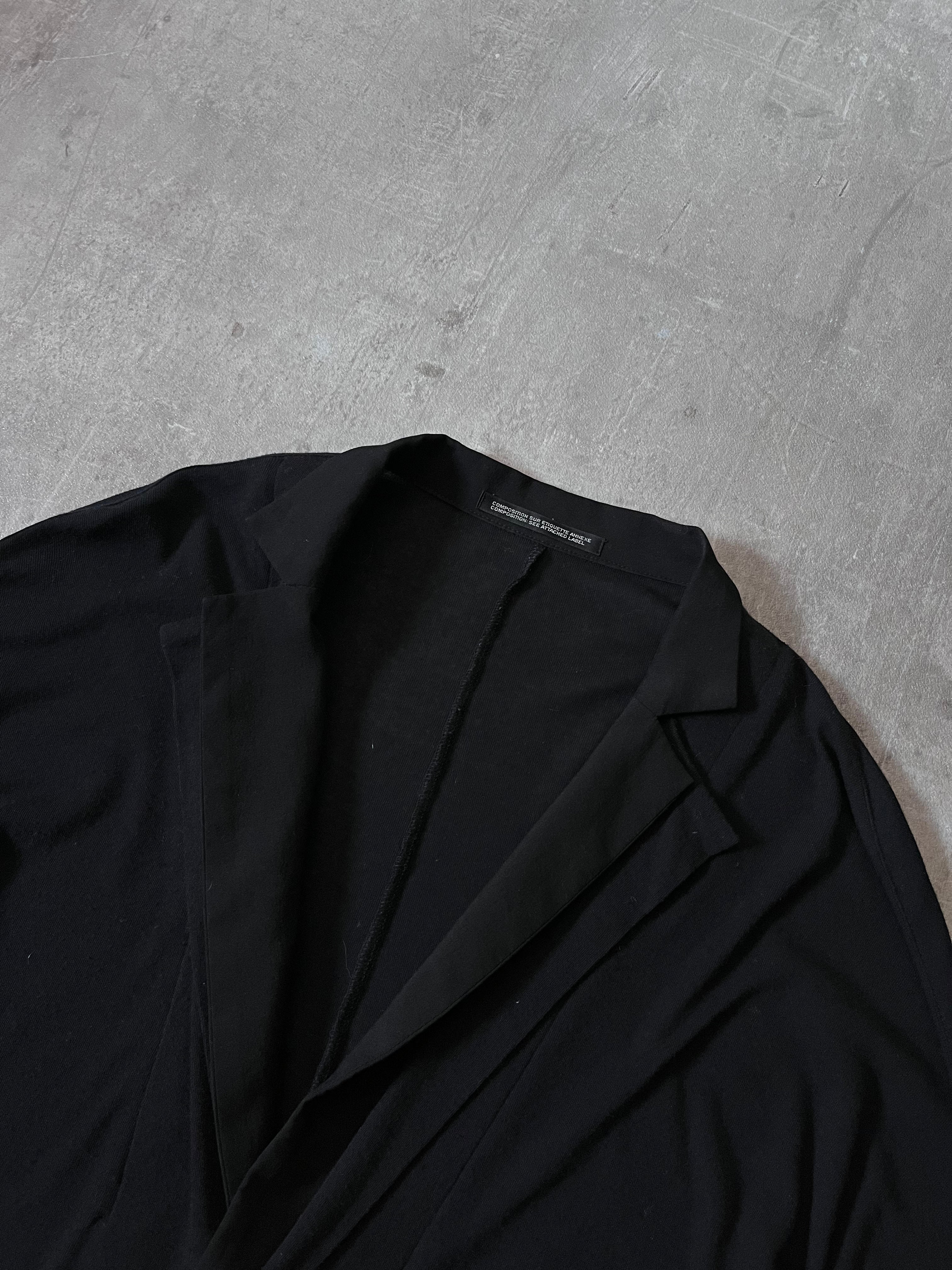 Yohji Yamamoto Snap Button Jersey Blazer Cardigan Sweater Black Unisex - M