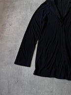 Yohji Yamamoto Snap Button Jersey Blazer Cardigan Sweater Black Unisex - M
