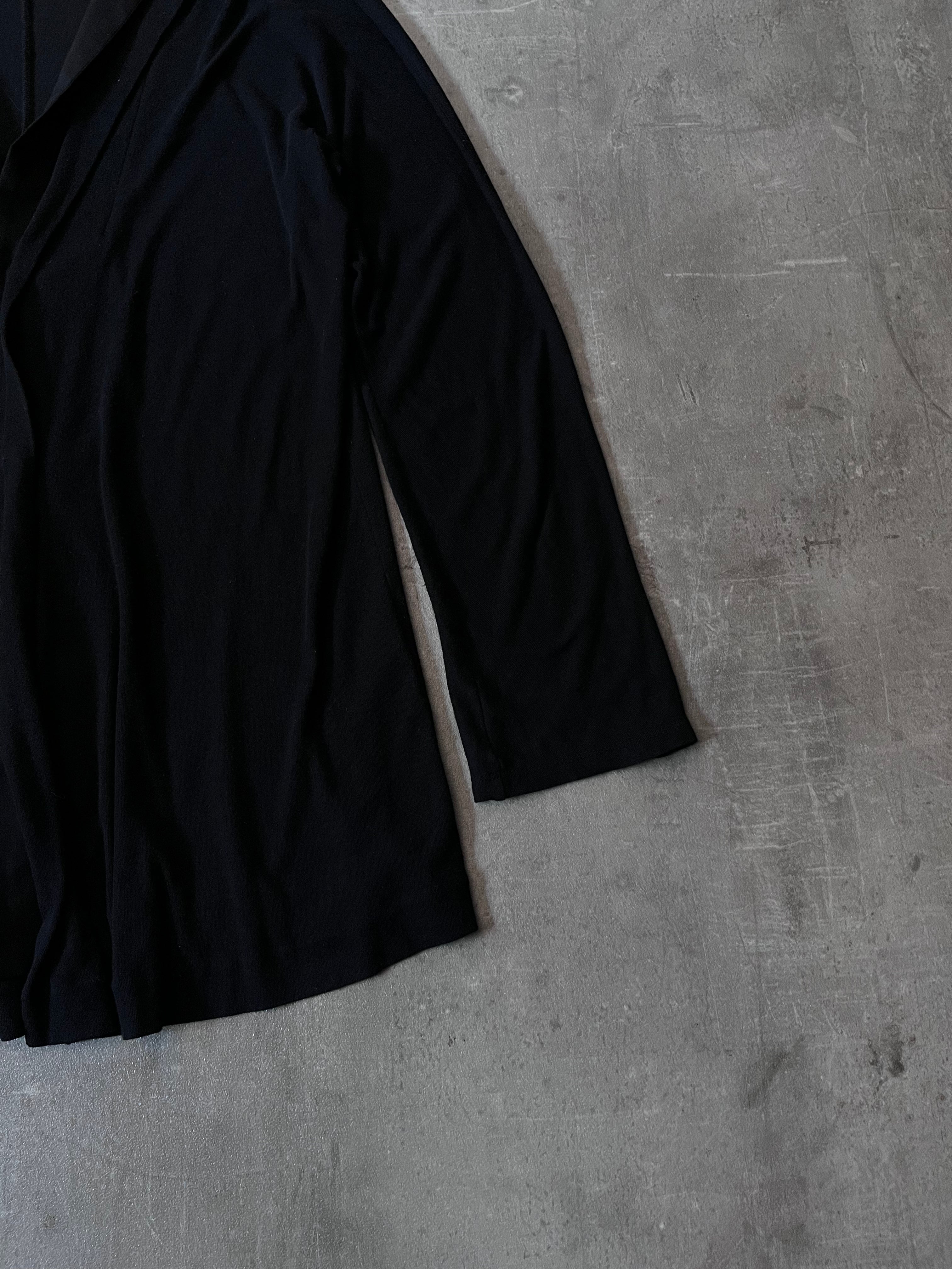 Yohji Yamamoto Snap Button Jersey Blazer Cardigan Sweater Black Unisex - M
