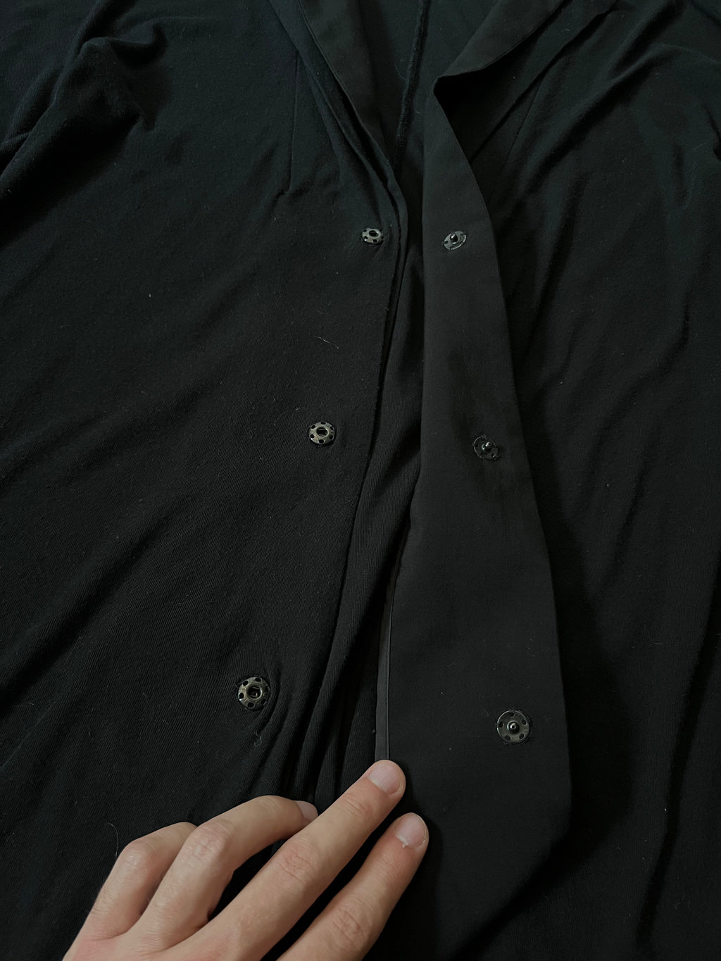 Yohji Yamamoto Snap Button Jersey Blazer Cardigan Sweater Black Unisex - M