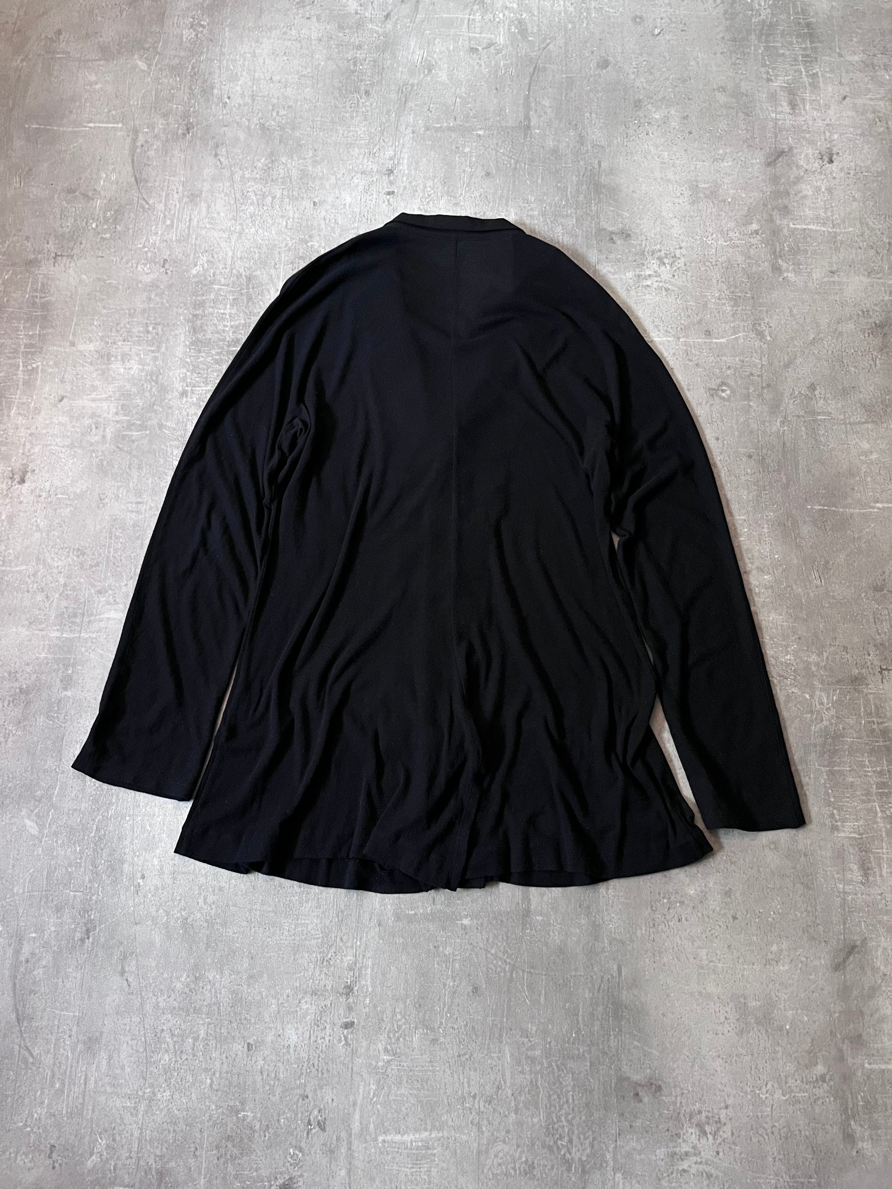 Yohji Yamamoto Snap Button Jersey Blazer Cardigan Sweater Black Unisex - M