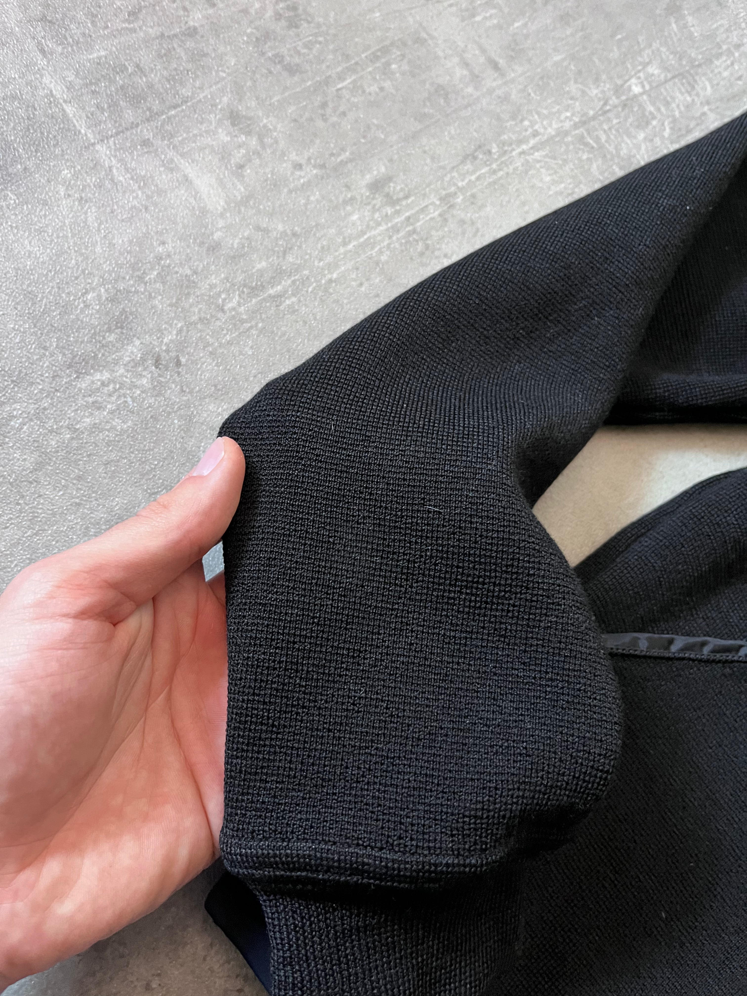 Prada Big Logo Heavyweight Wool Hooded Sweater Jacket Black Men - L