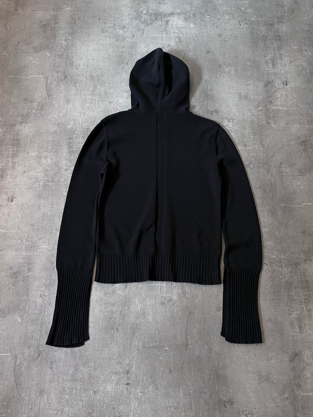 S/S 2020 Rick Owens Fogachine Knit Hoodie Black Unisex -S