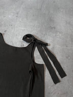 2000s Gucci by Tom Ford Asymmetrical Shoulder Tie Knit Top Green Women - S