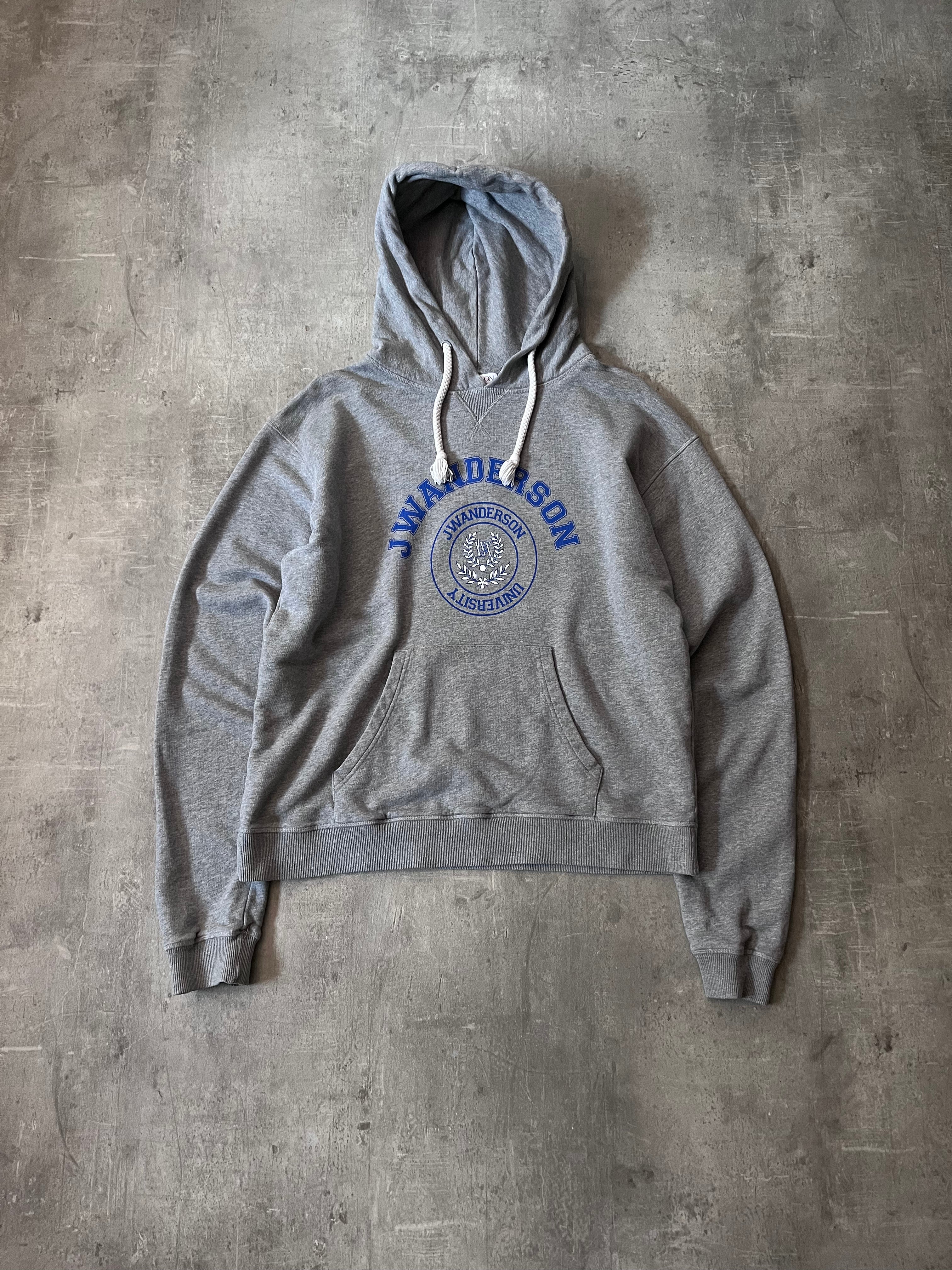 JW Anderson University Logo Hoodie Grey Men - M
