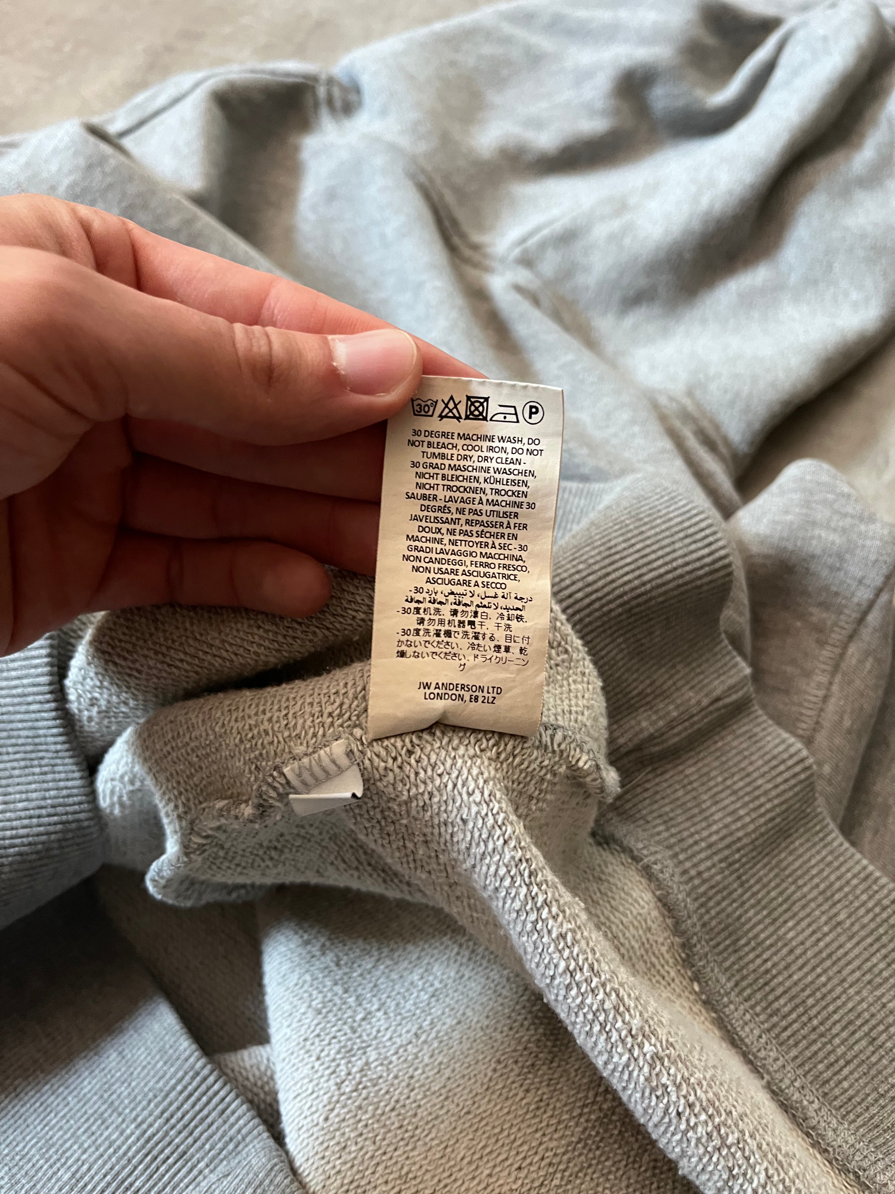 JW Anderson University Logo Hoodie Grey Men - M