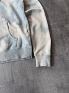 Saint Laurent Paris Logo Tie Dye Hoodie Blue Men - XS