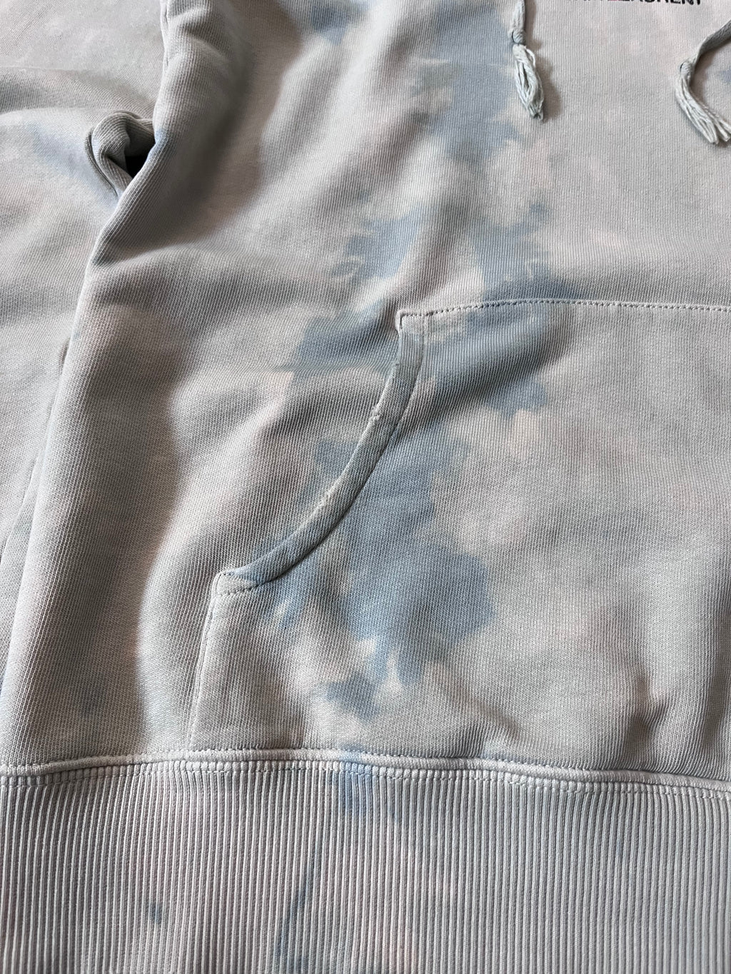 Saint Laurent Paris Logo Tie Dye Hoodie Blue Men - XS