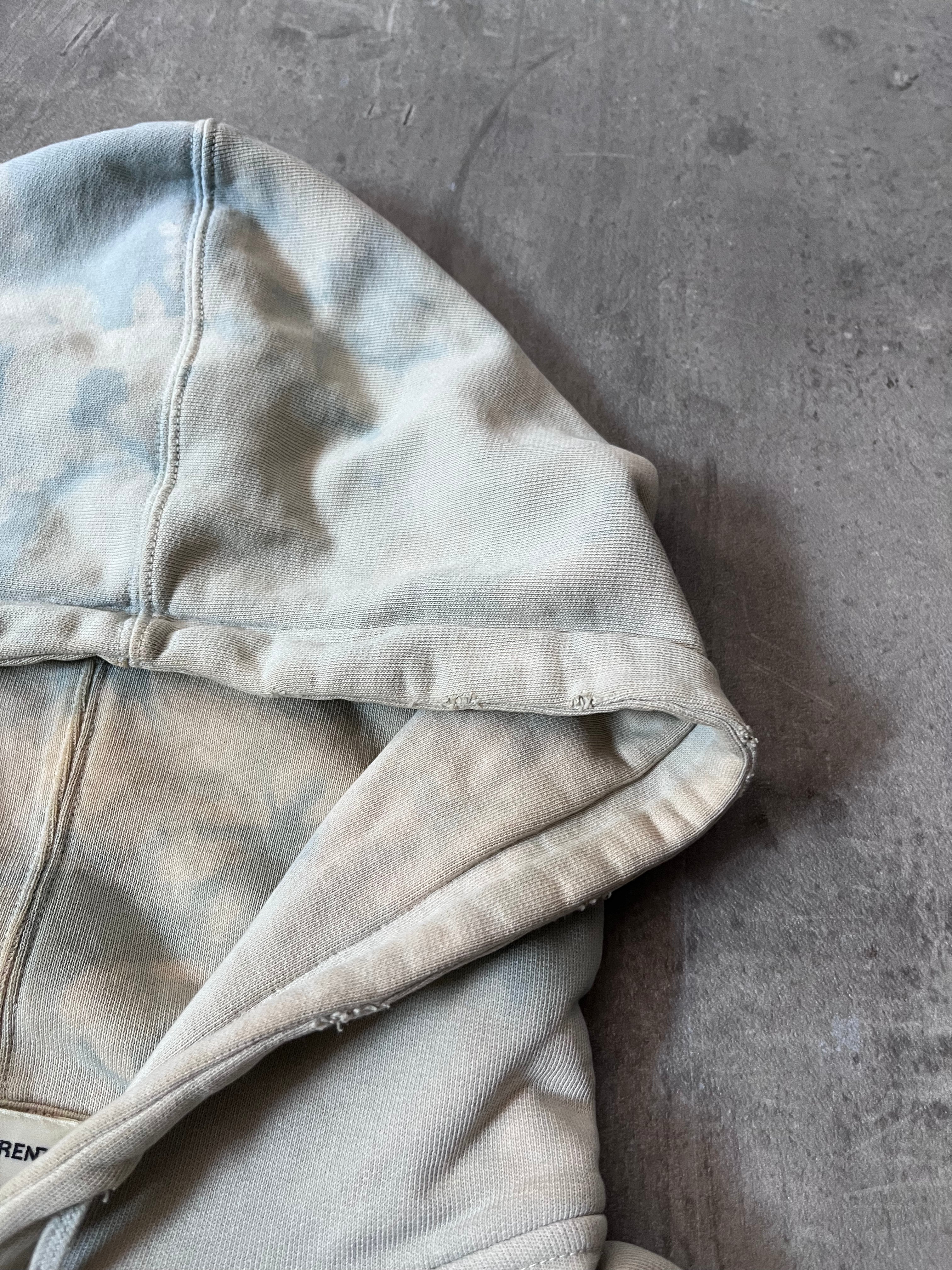 Saint Laurent Paris Logo Tie Dye Hoodie Blue Men - XS