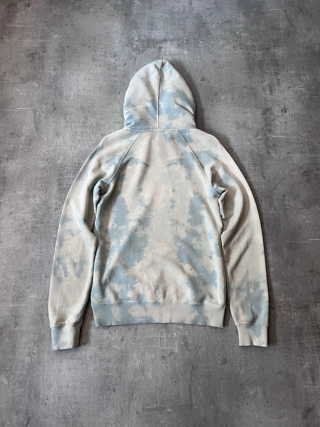 Saint Laurent Paris Logo Tie Dye Hoodie Blue Men - XS