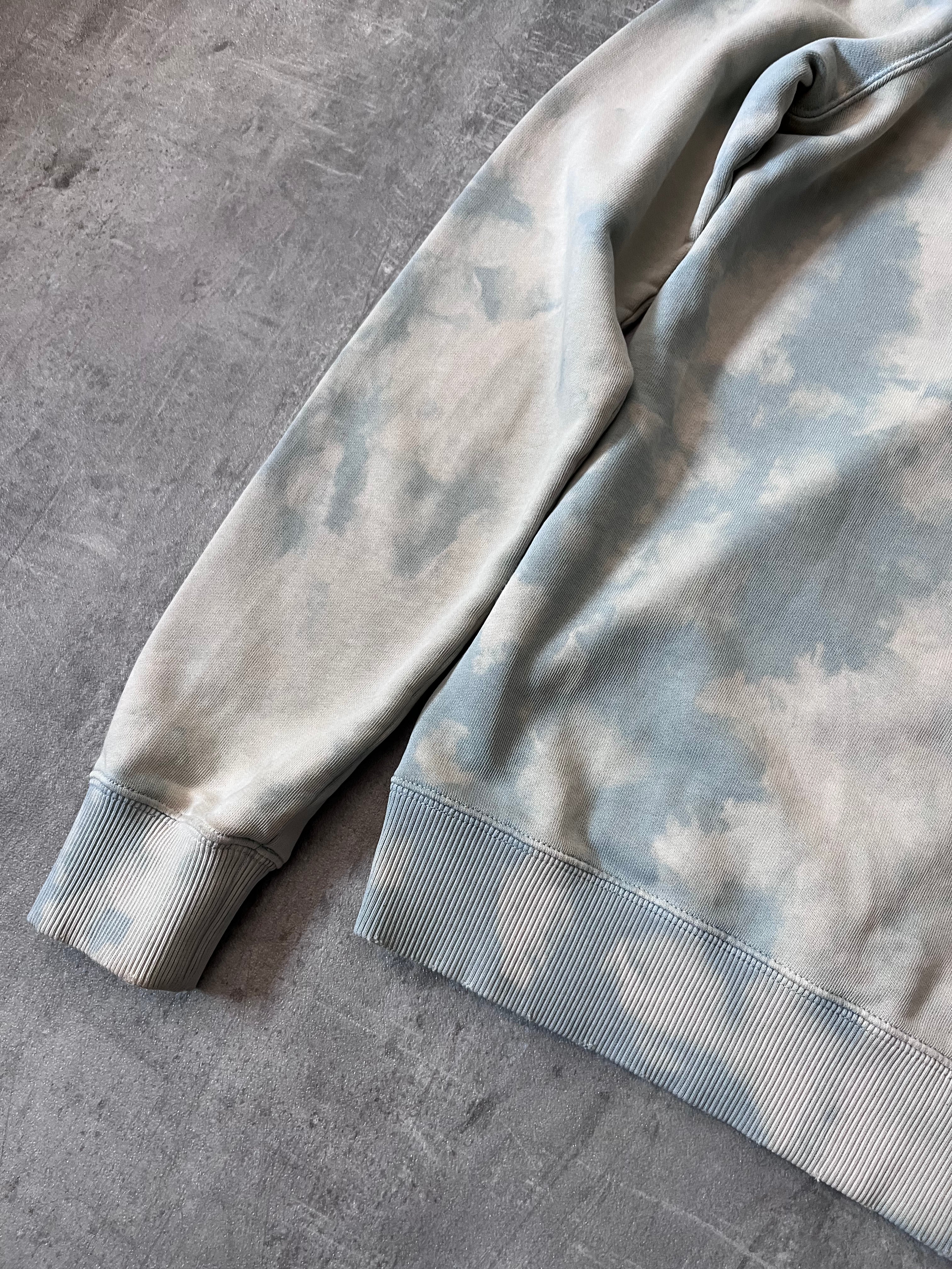 Saint Laurent Paris Logo Tie Dye Hoodie Blue Men - XS