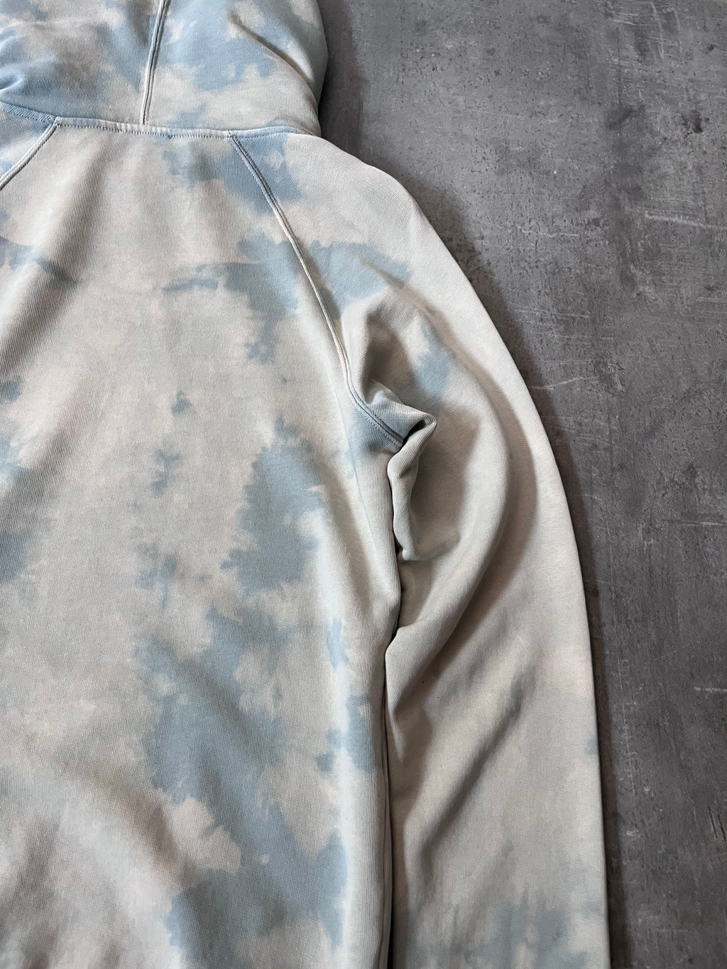 Saint Laurent Paris Logo Tie Dye Hoodie Blue Men - XS