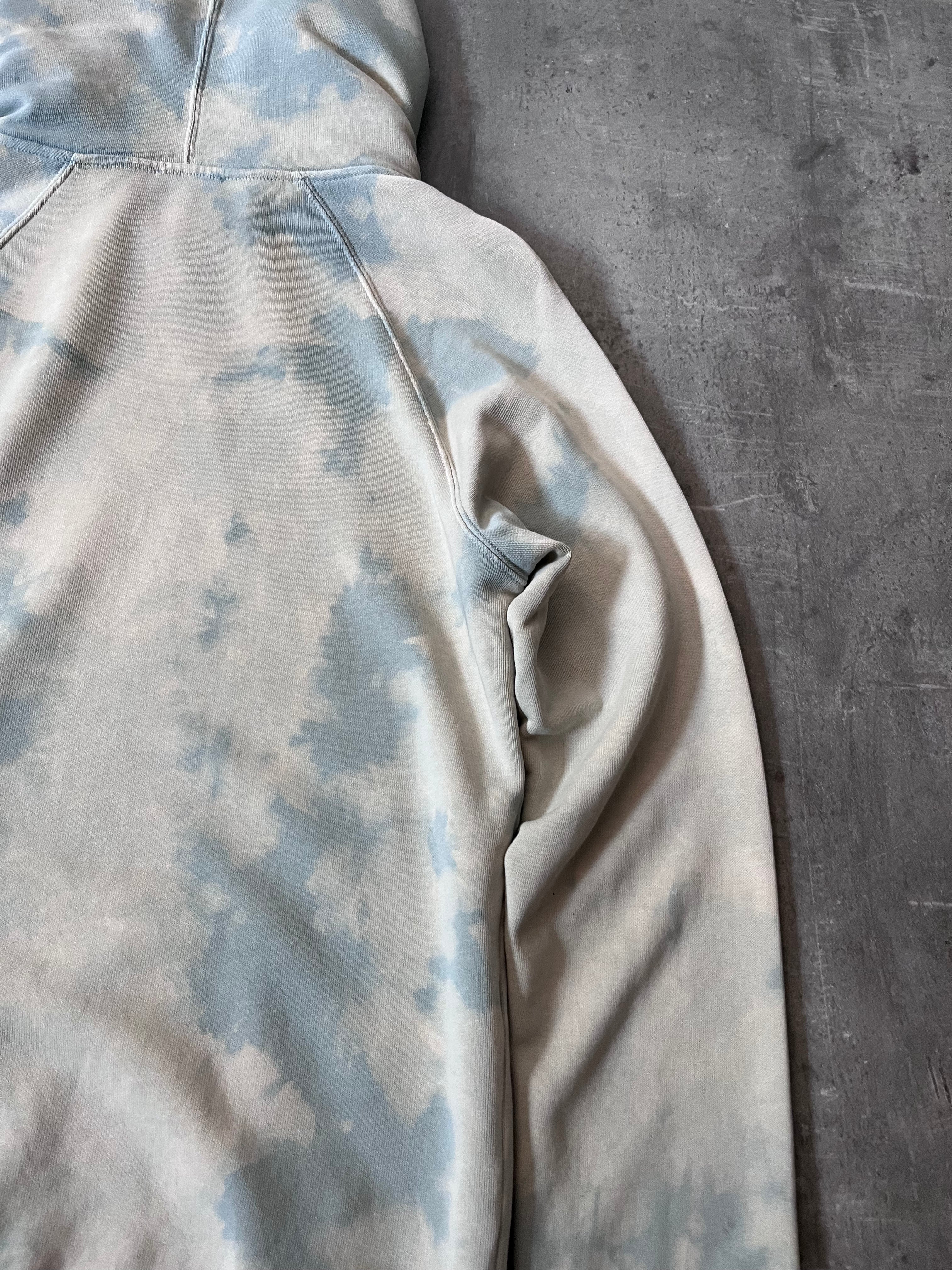 Saint Laurent Paris Logo Tie Dye Hoodie Blue Men - XS
