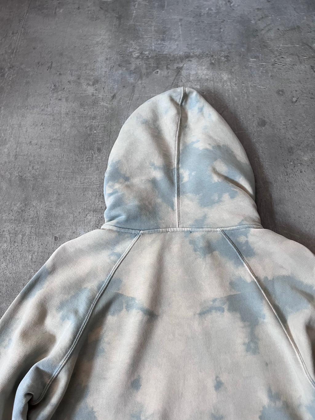 Saint Laurent Paris Logo Tie Dye Hoodie Blue Men - XS