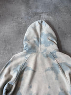 Saint Laurent Paris Logo Tie Dye Hoodie Blue Men - XS