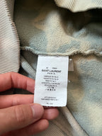 Saint Laurent Paris Logo Tie Dye Hoodie Blue Men - XS