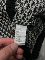 Gucci Patterned V-Neck Merino Wool Sweater Black White Men - XL