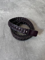 Gucci Braided Leather Belt Brown Unisex
