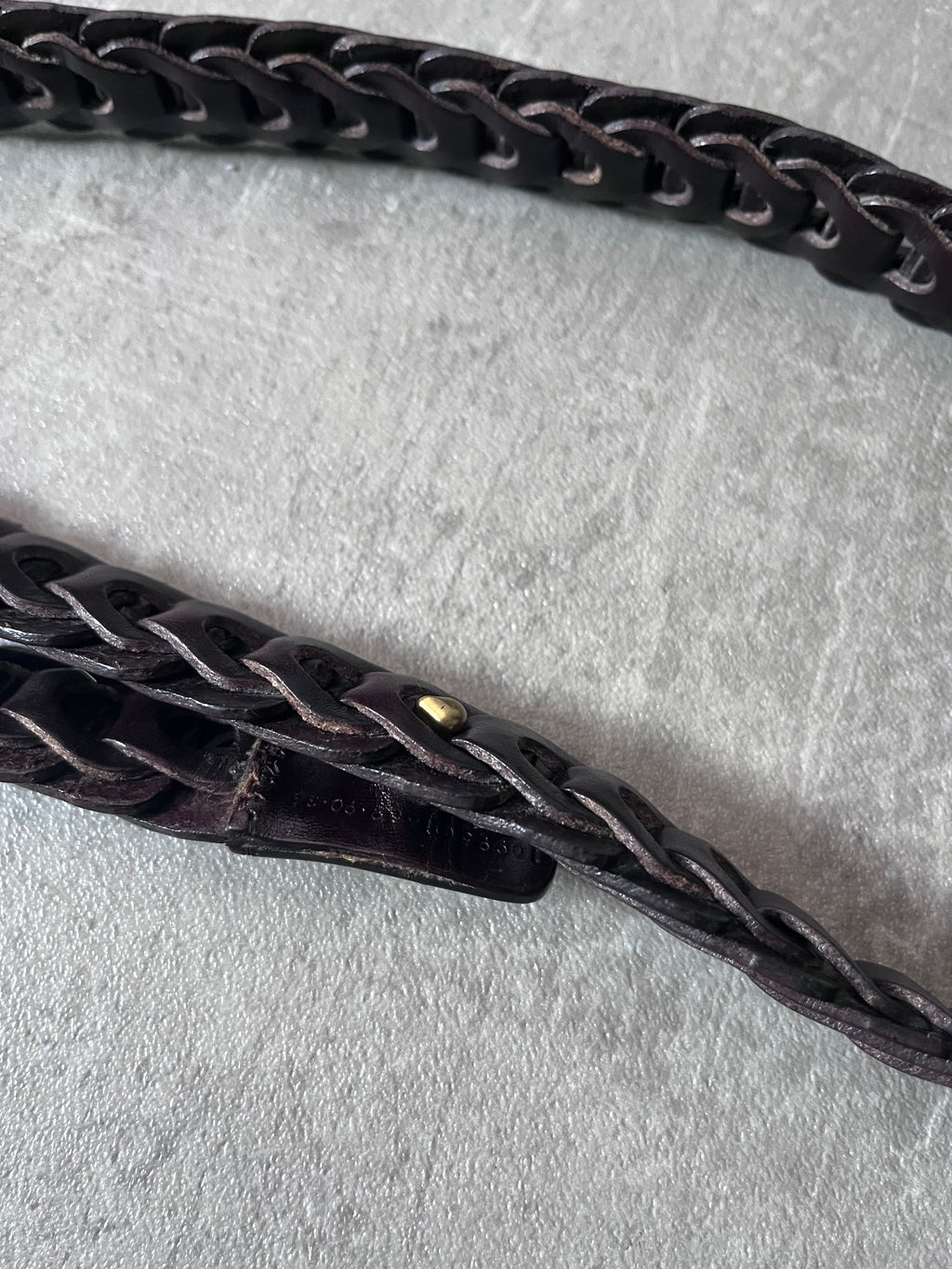 Gucci Braided Leather Belt Brown Unisex