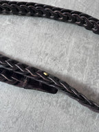 Gucci Braided Leather Belt Brown Unisex