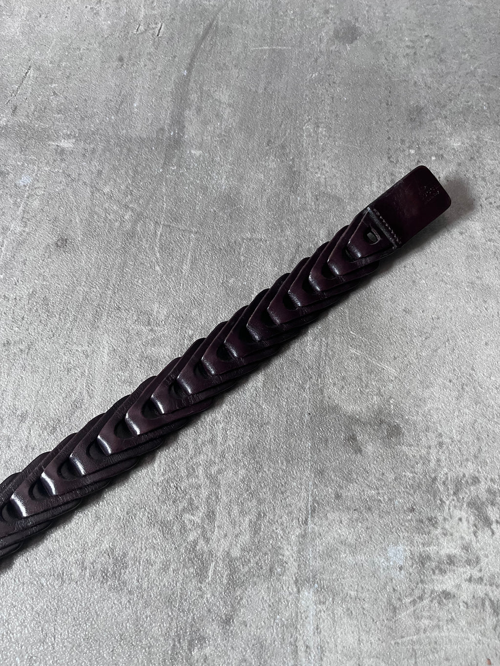 Gucci Braided Leather Belt Brown Unisex