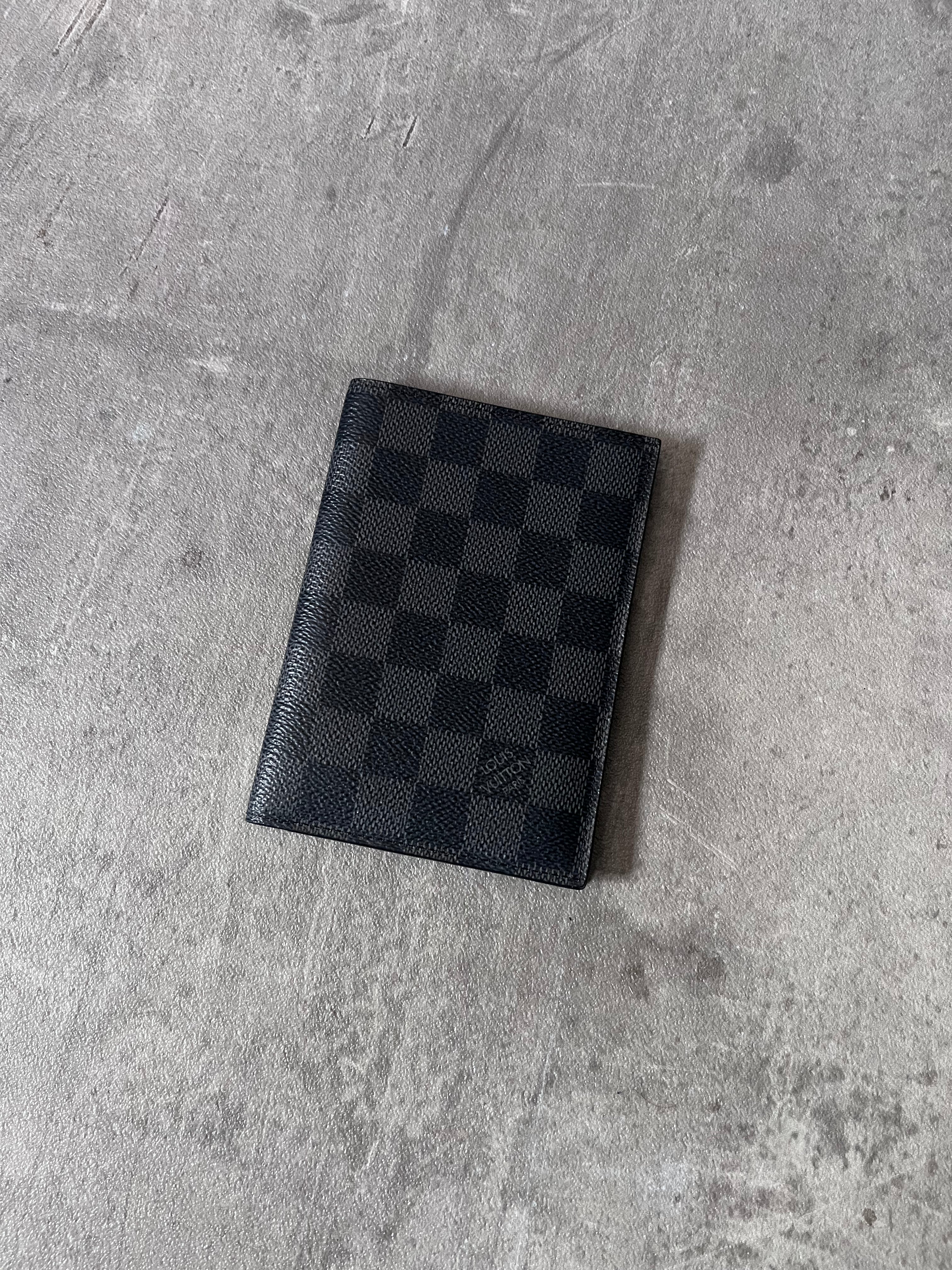 Louis Vuitton Damier Graphite Passport Cover Wallet Grey