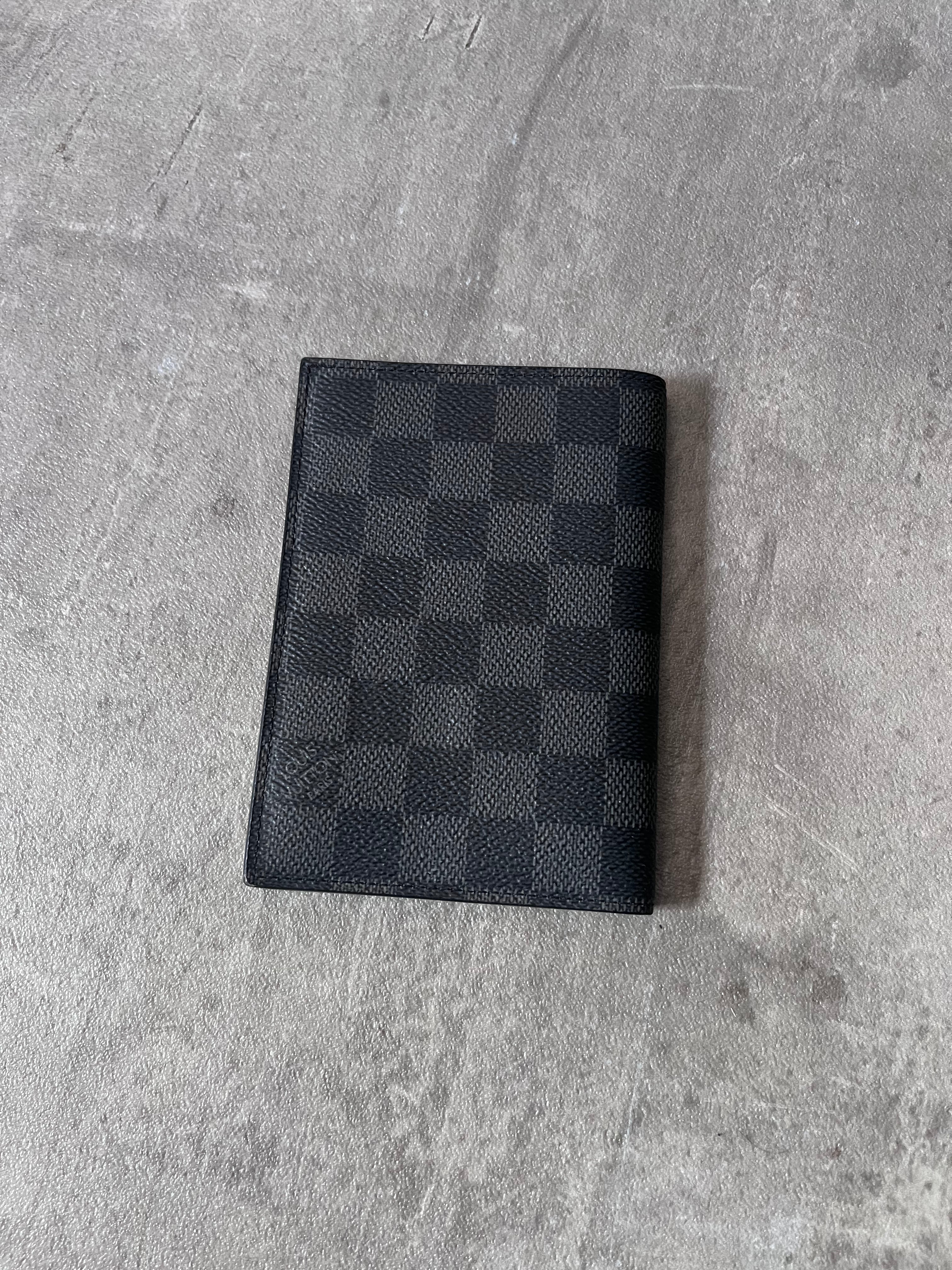 Louis Vuitton Damier Graphite Passport Cover Wallet Grey