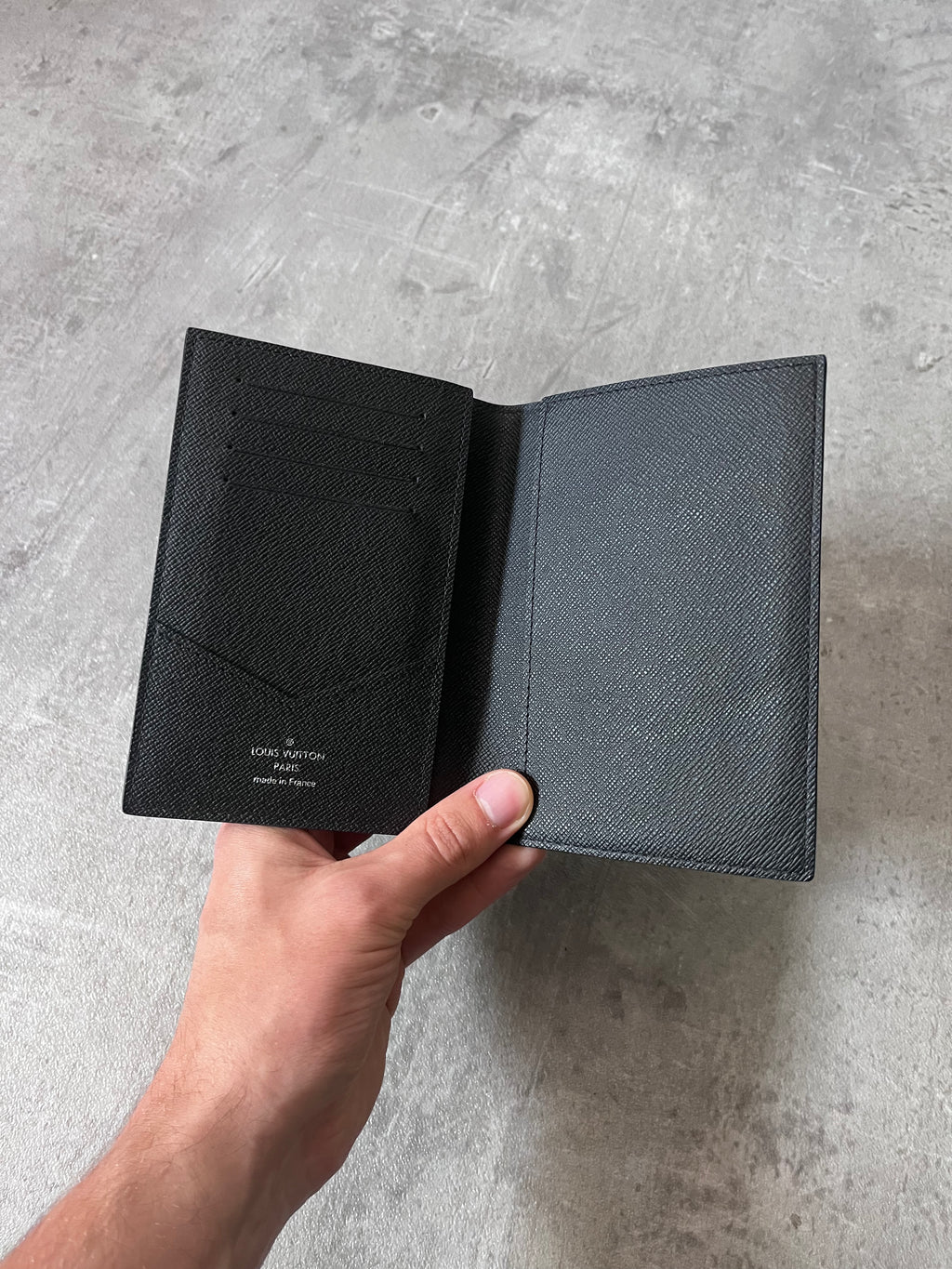 Louis Vuitton Damier Graphite Passport Cover Wallet Grey