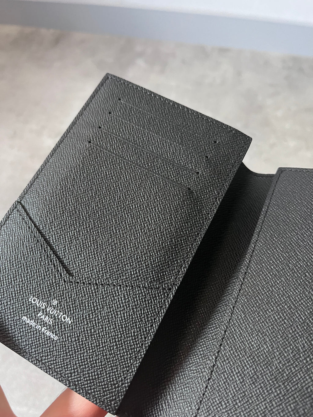 Louis Vuitton Damier Graphite Passport Cover Wallet Grey