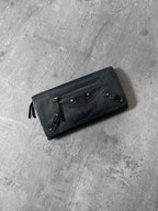 Balenciaga Classic Continental Flap Leather Wallet Black