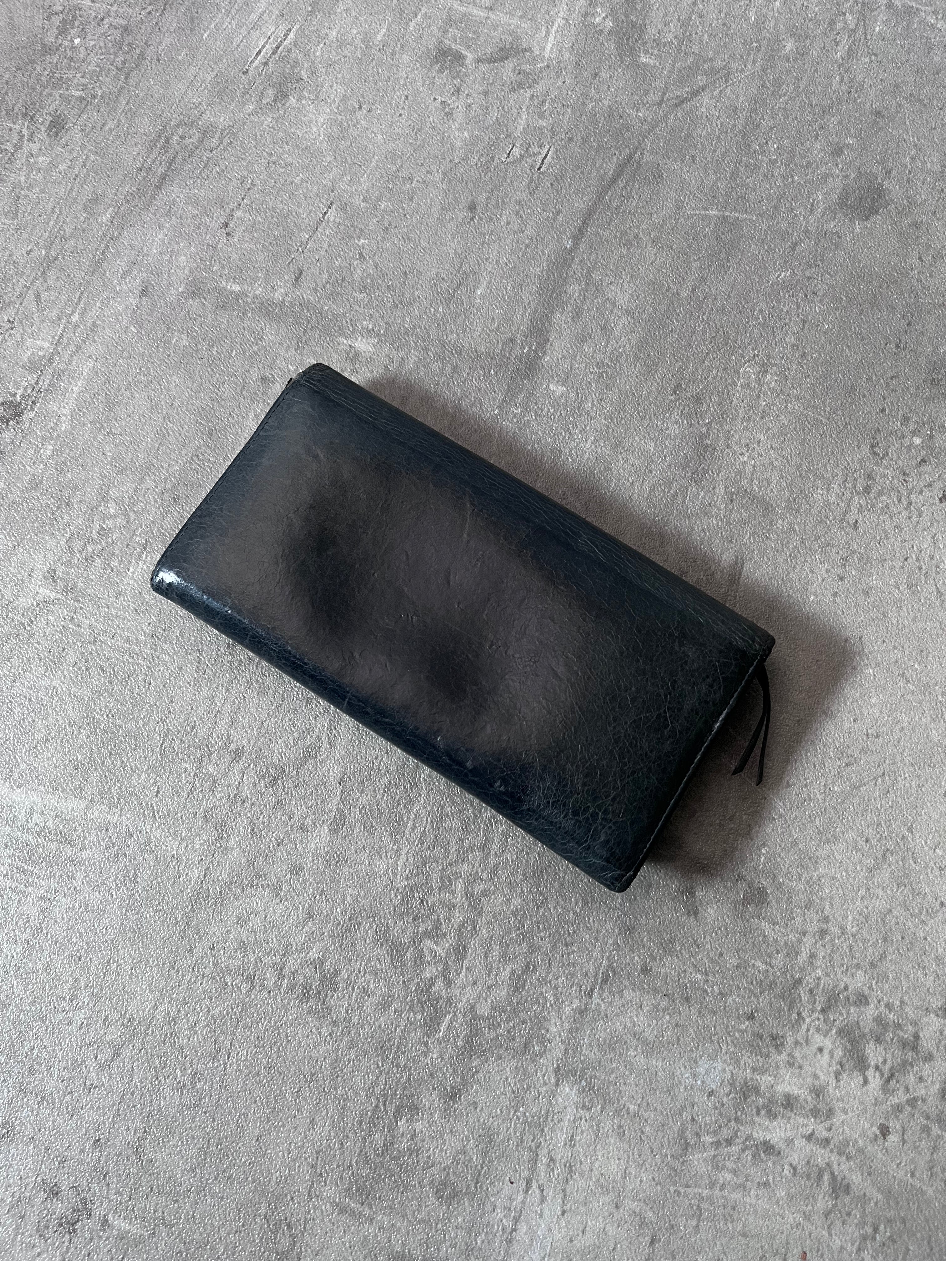 Balenciaga Classic Continental Flap Leather Wallet Black