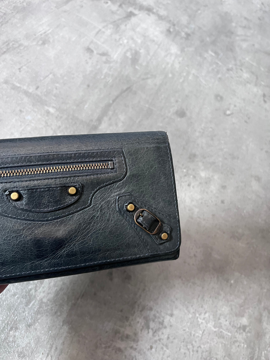 Balenciaga Classic Continental Flap Leather Wallet Black